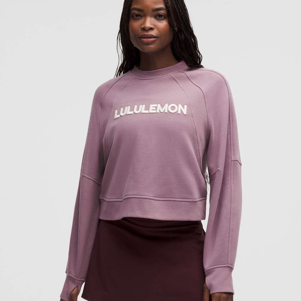 Lavender Lux Light Ivory Scuba Oversized Pullover *Wordmark Lululemon - Picture 6 of 7